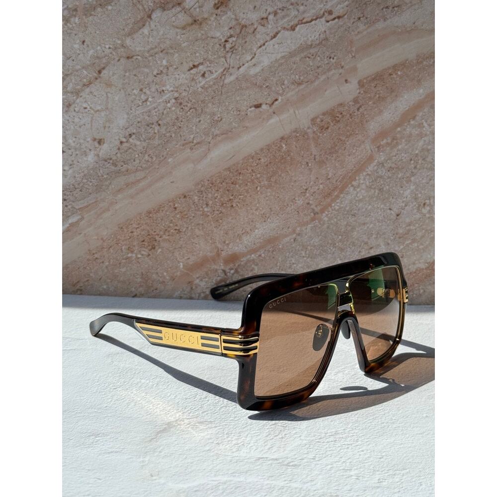 NEW Gucci GG0900S Havana Brown Oversized Aviator Sunglasses $650 - Picture 6 of 10